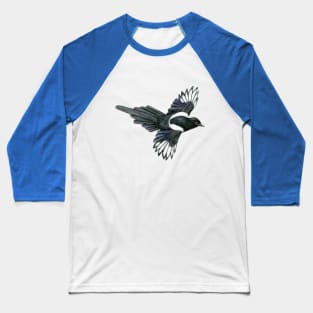 Flying magpie pencil illustration Baseball T-Shirt